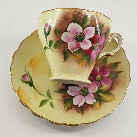 Sterling China Japan Other - Vintage STERLING CHINA JAPAN Hand Painted Floral Delicate Tea Cup & Saucer